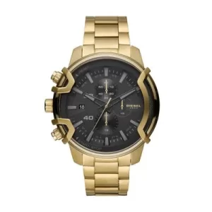 Relógio diesel griffed dourado em aço inoxidável com cronógrafo